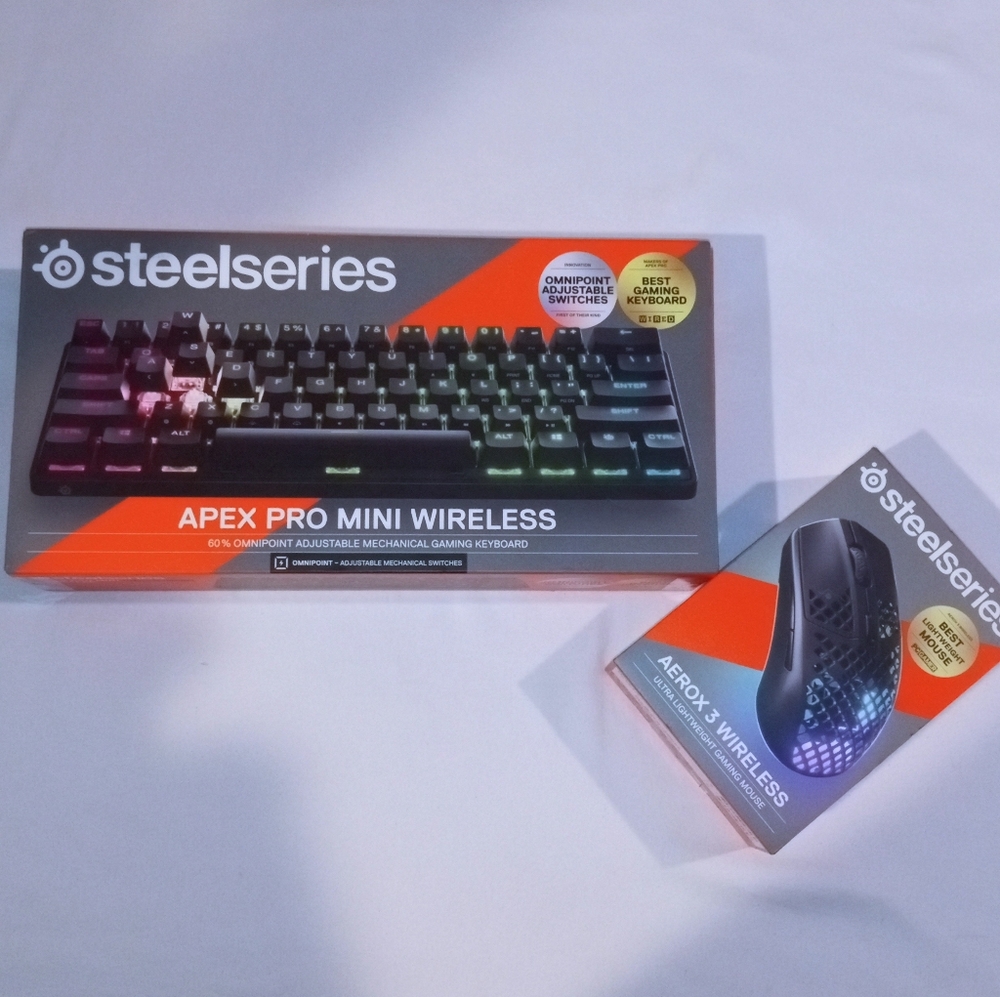 Steelseries Apex Pro Mini Wireless Keyboard and Aerox 3 Mouse Bundle- Black